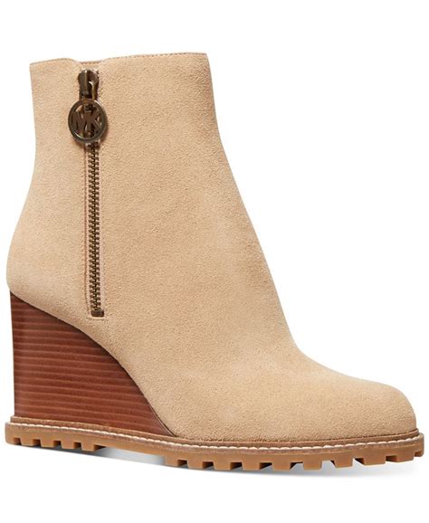 michael michael kors women's evelyn lug sole wedge booties|Michael Michael Kors Evelyn Wedge Bootie .